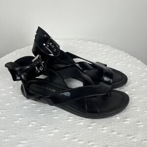 Donald J Pliner Women's Black Leather Strappy Buckle Sandals Sz 6.5 Whimsygoth